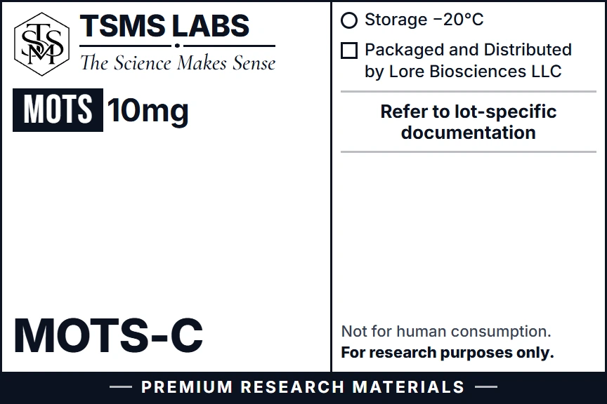 MOTS-c 10 mg vial label